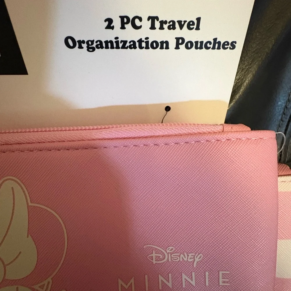 Bioworld Pink Minnie Mouse 2-Piece Travel Pouch Set - Picture 2 of 6